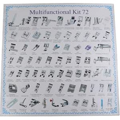 Meetoz Household Sewing Machine Presser Feet Set for Brother, Babylock, Singer, Janome, Elna, Toyota, New Home, Simplicity Necchi, Kenmore and White Low Shank Sewing Machines 72 Pcs