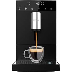 Cecotec Kompakte Volautomatische Kaffemaschine Cremmaet Compact. 1350 Вт, 19 бар, Thermoblock-Heizsystem, 150 г Kaffeebehälter mit integrierter Mühle и 1,1 л, Automatische Reinigung. Шварц