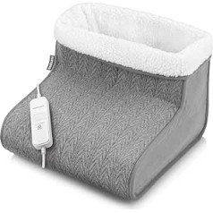 Medisana FW 150 foot warmer in a knitted pattern, electric foot heating, 100 W, 3 temperature levels, automatic switch-off, overheating protection, fluffy washable inner lining