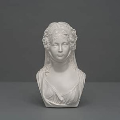 Queen Luise Sculpture Made of High-Quality Zellan, Handmade, Made in Germany, Bust in White, 18 cm