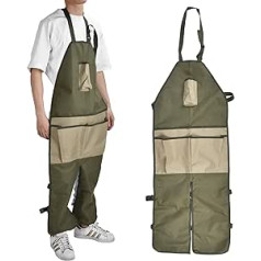 BestAlice Garden Apron, Garden Apron with Pockets, Long Outdoor Apron, Leg Protection, Oxford Fabric Material, Adjustable Buckle, Waterproof Outdoor Leggings Apron for Orchard Picking