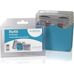 Pool Total Bayrol Pool Tester Set Chlorine + pH Value and Refill Pack with 100 Test Tablets, 50 DPD1 and 50 Phenol Red Tester for Pool Water