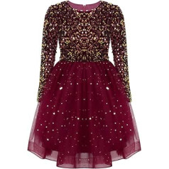 YiZYiF Children's Baby Girl Christmas Dress Festive Long Sleeve Tutu Princess Dress Tulle Dress Party Dress Toddler Christmas Clothing Costume