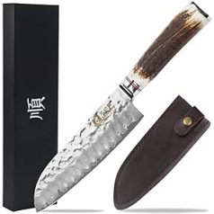 Sunlong 8 Inch Chef Knife Kitchen Knives - VG10 Carbon Stainless Steel 67 Layers Damascus - Ultra Sharp Blade Antler Handle