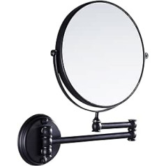 Eridanus Dressing Table Mirror, Vintage Cosmetic Mirror, 1X/3X Magnification, Extendable Wall Mounted Bathroom Mirror, Adjustable Shaving Mirror, Double-Sided 360° Rotation, Antique Black