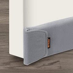 MAGZO Insulated Draught Excluder 97cm Adjustable Door Bottom Insect Windproof Door Draught Excluder Cold Grey
