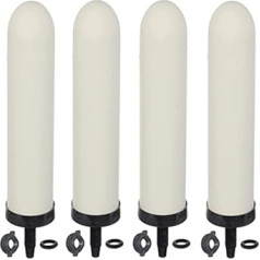 HUINING Ceramic Candle with Activated Carbon Countertop Gravity Water Filter System Household Water Cooler Filter Systems Water Jug 10 Inch 4 Pack