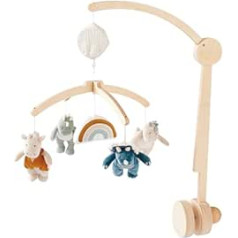 NOUKIE'S - Mobile with Music, Wood, Pastel, Tiga, Stegi & Ops - Mobile Cradle, Cot, Park - Fun
