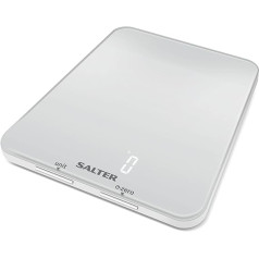 SALTER Ghost Digital Kitchen Scale, Electric Food Scales for Cooking and Baking, Hidden Display, Easy to Read LCD Display, Metric/Inch Measurements, White