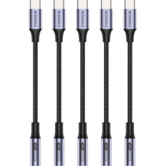 MOSWAG USB Type C to 3.5 mm Headphone Jack Adapter, Audio USB C to Aux Dongle Cable for Samsung Galaxy S23 S22 S21 Ultra S20+ Note 20 10 S10 S9 Plus, Pixel 6 5 4, iPad Pro and More