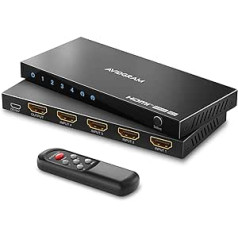 HDMI Switch 4K 60Hz, AVIDGRAM HDMI 2.0 Switch 4 in 1 Out, 4 Port HDMI Selector Box with IR Remote Control Support HDCP 2.2 HDR10 3D 18Gbps for Xbox PS4 HDTV Monitor