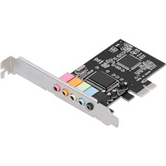 ASHATA PCI Express Sound Card PCI-E 5.1 Stereo Audio Adapter Card CMI8738 Chip 6 Channel Support for 7 Desktop Computer Home Theater Large 3D Games