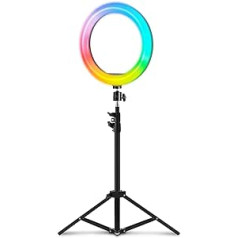 Mars Gaming MGRING, ARGB Professional Light Ring, Aluminium Tripod, Smartphone and Webcam Stand, Remote Control