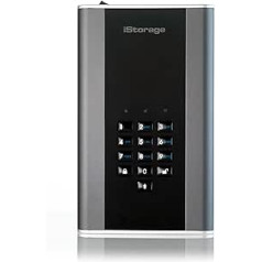iStorage IS-DT2-256-12000-C-G 12TB diskAshur DT2 256-bit USB 3.1 Desktop Festplatte mit Hardwareverschlüsselung, Graphit/Schwarz