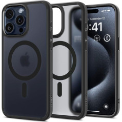 Spigen Чехол Ultra Hybrid Mag с MagSafe для iPhone 15 Pro Max, прозрачный и черный