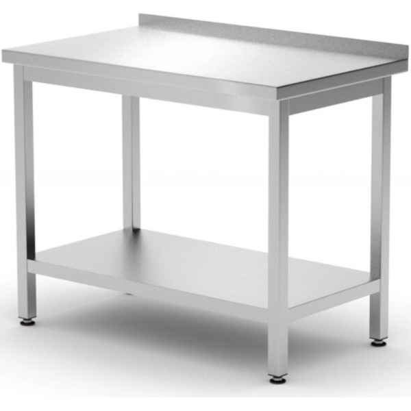 Настенный стол-столешница с полкой Budget Line STEEL 800 x 600 x 850 мм - Hendi 817261