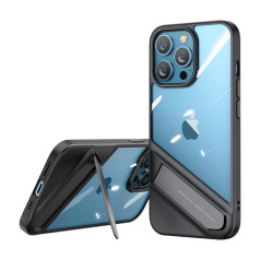 Жесткий чехол с гелевой рамкой и подставкой для iPhone 13 Pro, черный
