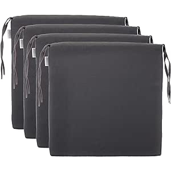 Brandsseller Seat Cushion Plain Colours with 4 Cord Straps for a Secure Hold