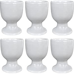 MIK funshopping Set of 6 Porcelain Egg Cups Approx. 6.5 x 5.5 cm (White)