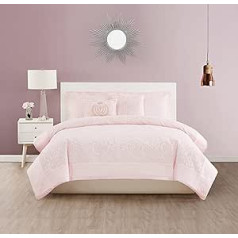 Juicy Couture - Comforter Set | Dovona Design Bedding | Queen Size Bedding | 5 Piece Set Includes 1 Comforter, 2 Shams and 2 Throw Pillows | Wrinkle Free and Lint Free | Pink Blush