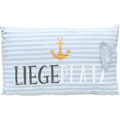 Dekohelden24 pillow with cover made of 100% cotton, maritime-themed design, L x W x H: 40 x 13 x 23 cm, design: A place to lie (Liegeplatz) 3968111, anchor
