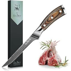 LA TIM'S Latims Damascus Boning Knife, Professional Kitchen Knife Made of Japanese VG-10 Stainless Steel with Unique Pattern, Ultra Sharp Blade and Ergonomic Handle