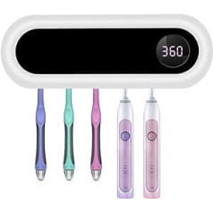 Electric LED UV Toothbrush Holder Steriliser Wall Mounted 5 Brush Holder Digital Display USB Rechargeable
