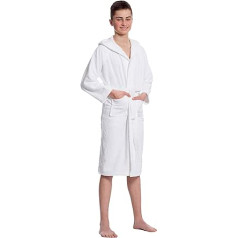 ZOLLNER 022 Children's Bathrobe with Hood 100% Cotton White