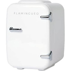 Flamingueo Mini Fridge - Small, 4 L, Mini Fridge 12 V/220 V, Cooling and Heating, Drinks Fridge Car, Minibar, Skincare Fridge