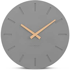 Cander Berlin MNU 2530 G Wall Clock MDF Silent without Ticking Noises 30 cm Analogue Living Room Modern Vintage Grey Anthracite Wooden Hands