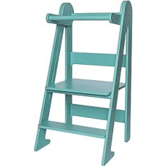 TOYBOX Montessori Toddler Tower & Foldable Wooden Step Stool - Foldable Kitchen Aid for Toddlers, Children Learning & Standing Furniture (Tiffany)