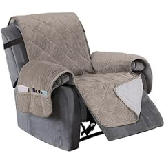 TOPCHANCES Recliner Chair Covers, Armchair Protector for TV Chair, Recliner Chair, Armchair Protector, Sofa Throw, Chair Protective Cover (Light Brown)