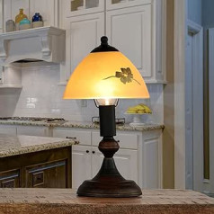 Licht-Erlebnisse Cosy Table Lamp Brass Look Glass Diameter 17.5 cm Lamp Country House Style Table Lamp Bedside Lamp