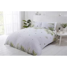 Rapport Home Furnishings Tropical Palm Leaves Reversible Duvet Cover Set (Single, Green)