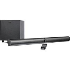 MEDION P61450 2-in-1 Convertible Bluetooth TV Soundbar with Subwoofer (2.1 Soundbar, 2 x 30 Watt, 60 Watt Subwoofer, Wall Mounting, HDMI ARC with CEC, AUX, Optical Input)