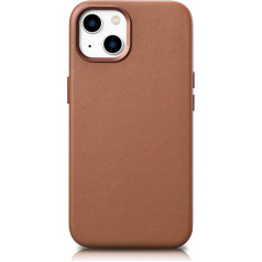 Icarer Чехол-чехол из натуральной кожи для iPhone 14 Plus MagSafe Case Leather коричневый