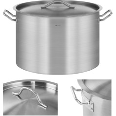 Кастрюля с крышкой, нержавеющая сталь, для индукционной плиты, 113 л.