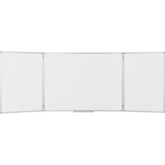 Bi-Office Earth Trio Whiteboard Складная доска с 3 белыми досками, поверхности с магнитной эмалью, 90 x 60/180 x 60 см