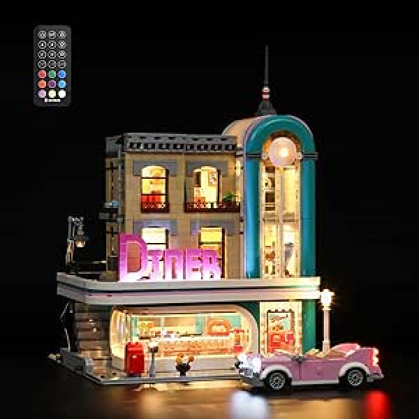 LIGHTAILING Light Set Compatible with Lego 10260 Creator Expert Restaurante del Centro Building Blocks Model: Remote Control Version - Model Set Not Included