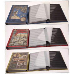 Goldhahn Set of 3 Nostalgia Albums Stamp Albums 60 Black Pages Stamps for Collectors
