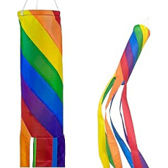 Madrona Brands Spiral Rainbow Windsock Durable Outdoor Hanging 60