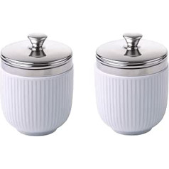 BIA Ribbed Egg Cooker, White, 6.5 x 6.5 x 10.5 cm, Set of 2