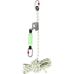 MENAYODA Safety Arresting Device Running on 12 mm Core Sheath Cable 10 m with Strap Damper, PSA, Height Safety Device (10 m)