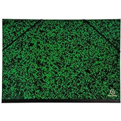 Exacompta Annonay 542000E Pack of 10 Drawing Cards with Elastic Bands Format 32 x 45 cm 3 cm Spine for A3 (297 x 420 mm) Green