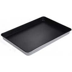 Commercial Baking Tray (Black) 2PCS, 60x40cm, Aluminium-plated Steel Non-stick (Color : T 1mm, Size : 60x40x4.8cm)