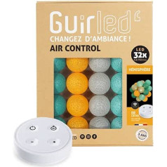 GuirLED - LED Cotton Balls Fairy Lights USB - Wireless Remote Control - Baby Night Light 2h - Dual USB 2A Power Supply Included - 4 Intensities - 32 Balls 3.2m - Hemisphere