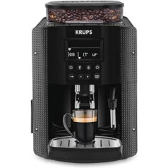 Krups Essential Coffee Machine Bohnenmühle Espresso-Kaffeemaschine LCD-Display Automatische Reinigung schwarze Cappuccino-Dampfdüse YY8135FD