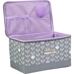 Everything Mary Sewing Case Grey Leaf Print EVM12861-1