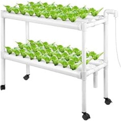 PJDDP Hydroponic Propagation System 54 Locations 6 Pipes 2 Layer Hydroponic Site Grow Kit with Timer and Wheels, Earth Free Plant Growing Systems Smart Garden for Home Balcony Garden Balcony Vegetables, EUR