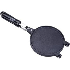 Waffle Iron Cast Iron Double with Non-Stick Coating Waffle Baking Mould Horn Iron Press Plate Household Kitchen Baking Tool with Long Handle for Spring Roll Ice Cream Cone
